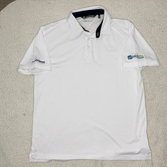 Travis Mathews White Golf Polo: Size Extra Large - Picture 1 of 7